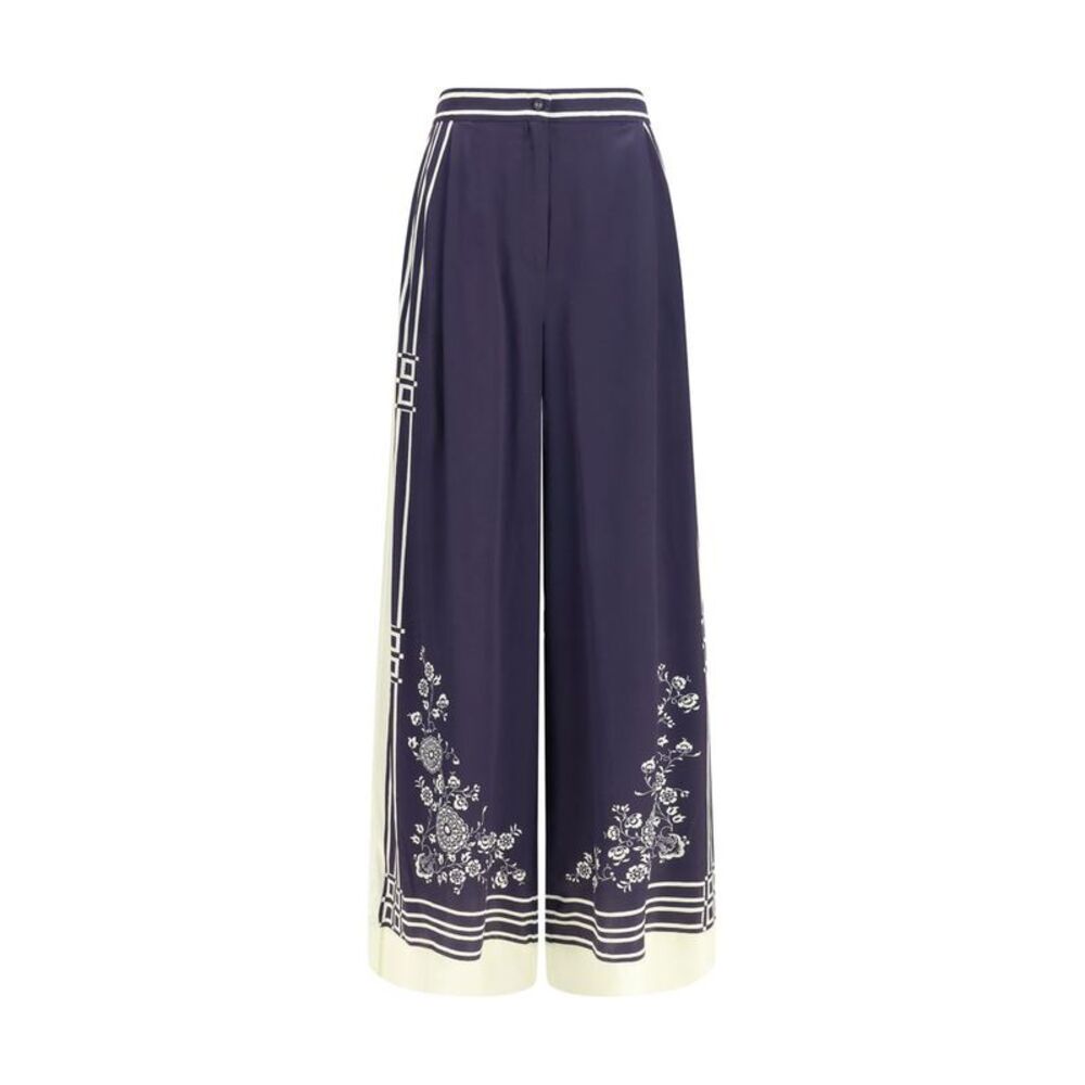 Alemais Blue Silk Casual Women's Pants